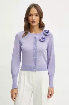 Шерстяной кардиган Luisa Spagnoli, фиолетовый