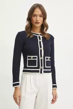 Шерстяной кардиган Luisa Spagnoli, темно-синий