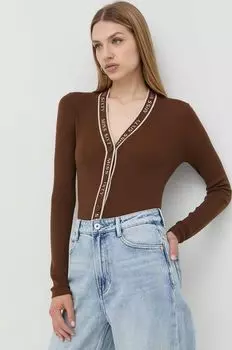 Шерстяной кардиган Miss Sixty, коричневый