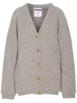 Шерстяной кардиган Moschino, серый