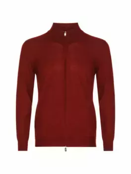 Шерстяной кардиган на молнии Fedeli, бордовый