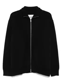 Шерстяной кардиган на молнии JIL SANDER, черный