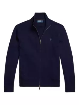 Шерстяной кардиган на молнии POLO RALPH LAUREN, синий