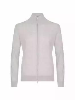 Шерстяной кардиган на молнии Zegna, серый