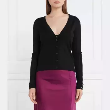 Шерстяной кардиган обычного кроя Patrizia Pepe, черный