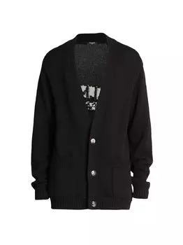 Шерстяной кардиган оверсайз Balmain, нуарный