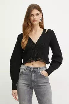 Шерстяной кардиган Pinko, черный