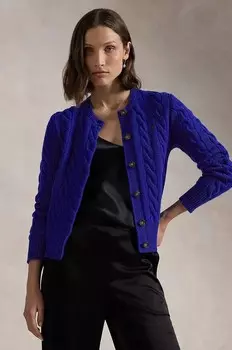 Шерстяной кардиган Polo Ralph Lauren, фиолетовый