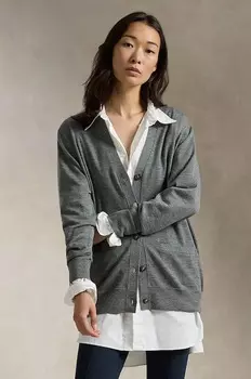 Шерстяной кардиган Polo Ralph Lauren, серый