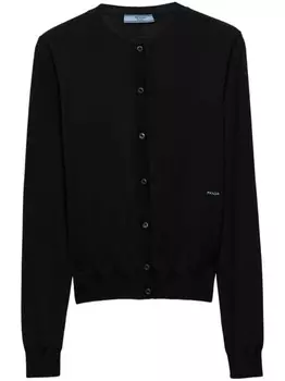 Шерстяной кардиган Prada, черный