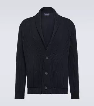 Шерстяной кардиган ребристой вязки Thom Sweeney, синий