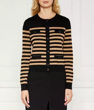 Шерстяной кардиган Regular fit Elisabetta Franchi, черный