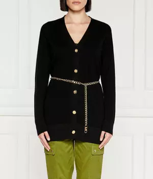 Шерстяной кардиган Regular fit Michael Kors, черный