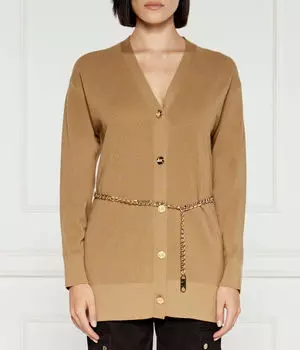 Шерстяной кардиган Regular fit Michael Kors, желтый