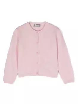 Шерстяной кардиган с круглым вырезом Il Gufo, розовый