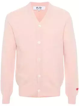 Шерстяной кардиган с логотипом Comme Des Garons Play, розовый