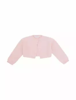 Шерстяной кардиган с логотипом Monnalisa, розовый