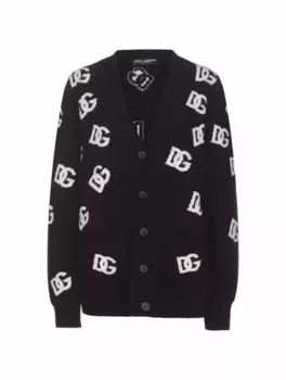 Шерстяной кардиган с монограммой Dolce&Gabbana, мультиколор