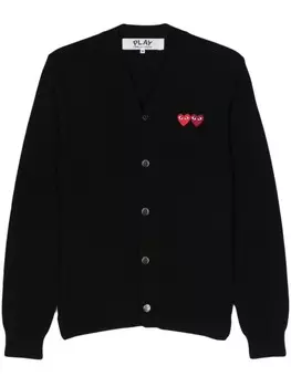 Шерстяной кардиган с нашивкой Comme Des Garons Play, черный