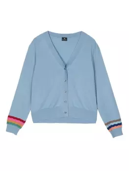 Шерстяной кардиган с полосками PS Paul Smith, синий