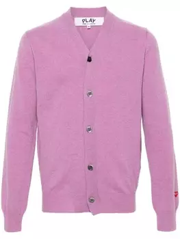 Шерстяной кардиган с V-образным вырезом Comme Des Garons Play, фиолетовый