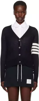Шерстяной кардиган с V-образным вырезом и 4 планками Thom Browne