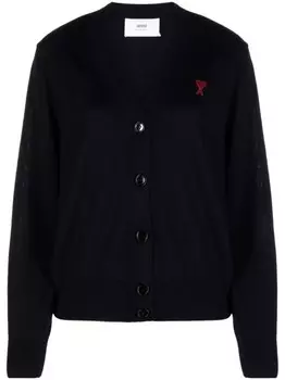 Шерстяной кардиган с вышивкой AMI Paris