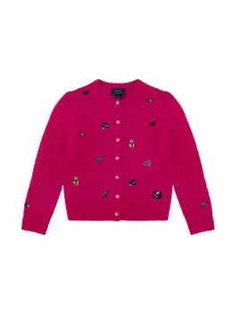 Шерстяной кардиган с вышивкой Ralph Lauren, розовый
