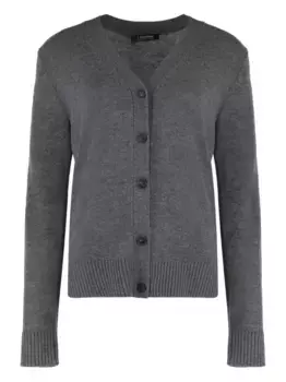 Шерстяной кардиган с заплатками на локтях «Аполлон» 'S Max Mara, серый