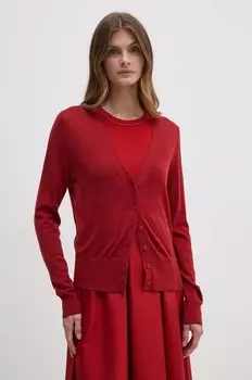 Шерстяной кардиган Tommy Hilfiger, бордовый
