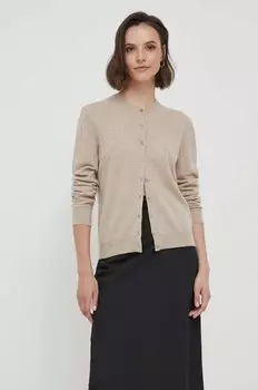 Шерстяной кардиган United Colors of Benetton, бежевый