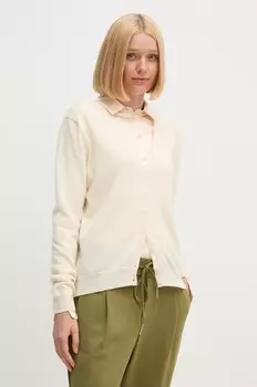 Шерстяной кардиган United Colors of Benetton, бежевый