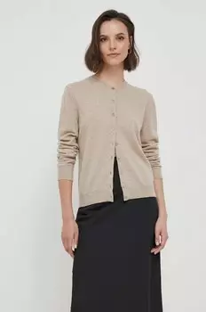 Шерстяной кардиган United Colors of Benetton, бежевый
