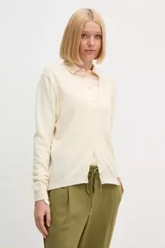 Шерстяной кардиган United Colors of Benetton, бежевый