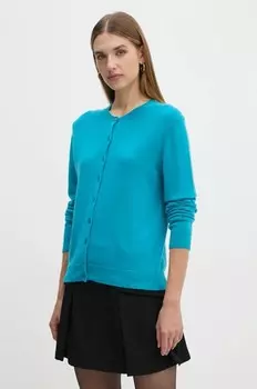 Шерстяной кардиган United Colors of Benetton, бирюзовый