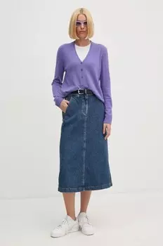 Шерстяной кардиган United Colors of Benetton, фиолетовый