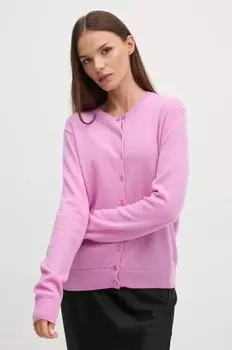 Шерстяной кардиган United Colors of Benetton, фиолетовый