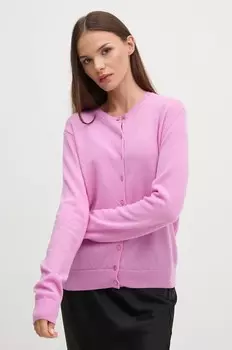 Шерстяной кардиган United Colors of Benetton, фиолетовый