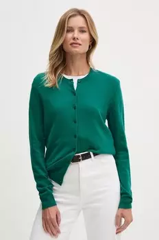 Шерстяной кардиган United Colors of Benetton, зеленый
