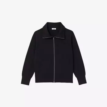 Шерстяной кардиган в стиле дальнобойщика на молнии Sandro, цвет bleus