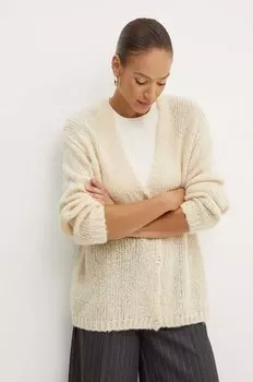 Шерстяной кардиган Weekend Max Mara, бежевый