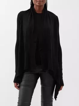 Шерстяной кардиган вязки rasato Rick Owens, черный