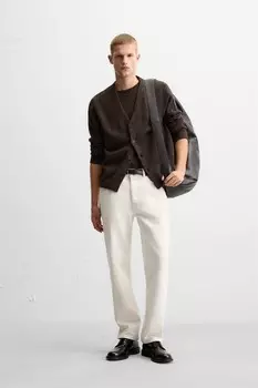 Шерстяной кардиган ZARA, коричневый