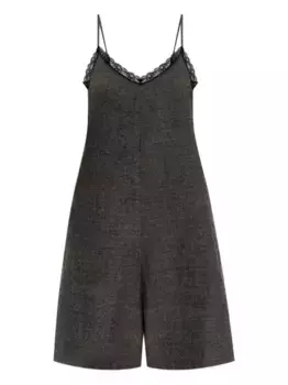 Шерстяной комбинезон с кружевной отделкой R13, серый