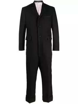 Шерстяной комбинезон строгого кроя Thom Browne, черный