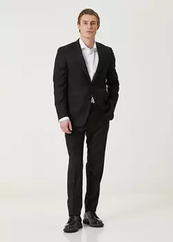 Шерстяной костюм Canali, черный