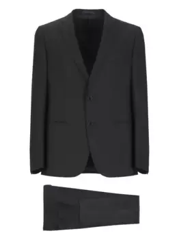 Шерстяной костюм-двойка Caruso, черный