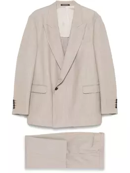 Шерстяной костюм Emporio Armani, коричневый