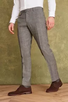 Шерстяной костюм приталенного кроя: брюки Joules, серый