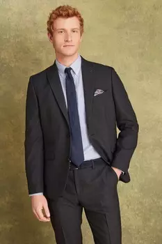 Шерстяной костюм приталенного кроя: жакет Joules, серый